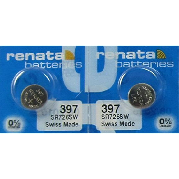 2 Renata 397 SR726SW Silver Oxide Zero Mercury Electronic Batteries