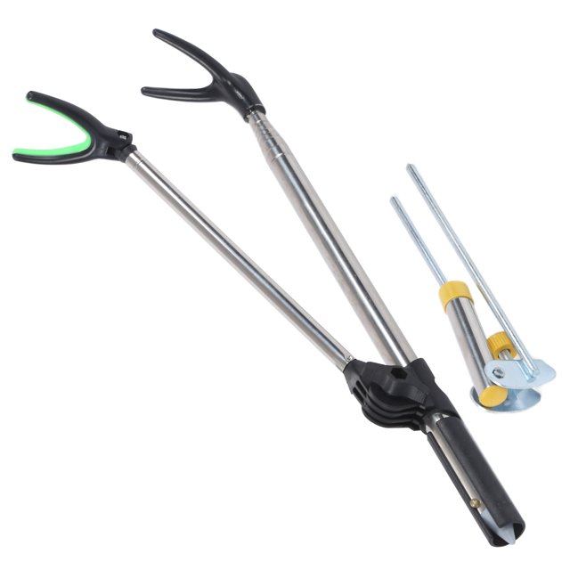Peahefy Support de Canne à Pêche, Canne en Acier Inoxydable Antidérapante Rétractable Robuste avec Support Secondaire pour Lac pour Rivière pour Bordure
