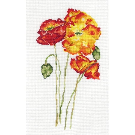 UPC: 4743348403862 | Silk poppies M628 Counted Cross Stitch Kit