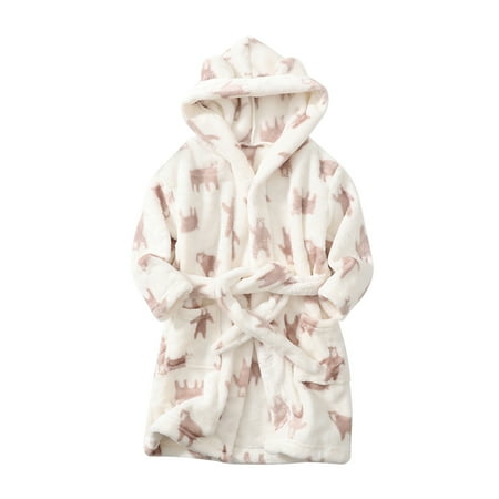 

Toddler Kids Baby Boys Girls Robe Suit Bathrobes Hooded Warm Flannel Night-Robe Sleepwear Cute Pajamas Sets Summer Clothes for Babies
