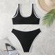 thumbnail image 5 of Bikinis Bandeau con encuadernación en contraste, traje de baño Sexy con Tanga para mujer, traje de baño Push Up, traje de baño para mujer, ropa de playa de verano, 5 of 5