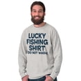 thumbnail image 5 of Lucky Fishing Shirt Cute Funny Fisher Men's Long Sleeve Tee T Shirt Brisco Brands L, 5 of 6