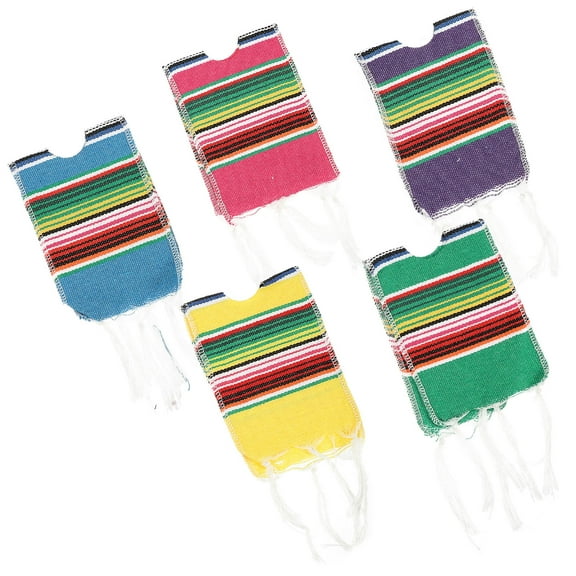 Hytrove Mexican Party Decorations Purple Cotton 5Pcs 12.6X4.3X0.08In