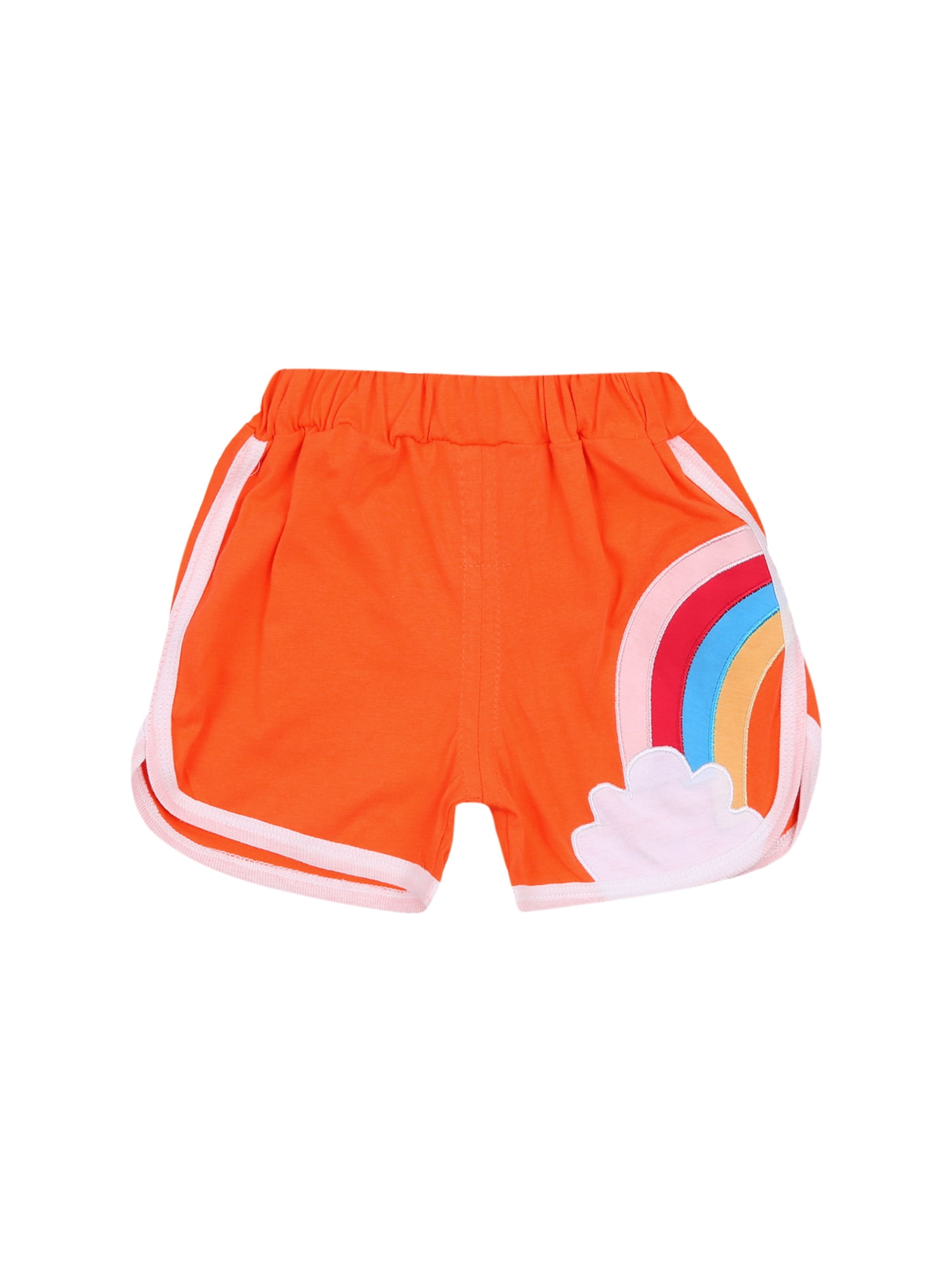 Toddler Baby Boy Girl Active Shorts Sport Running Wear Rainbow Printing High Waist Elastic Short Pants Outfit 