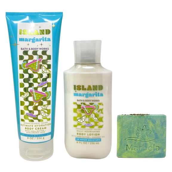 Bath & Body Works Island Margarita Ultimate Hydration Body Cream and Body Lotion with a Fresh Forest Bar Soap