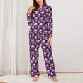thumbnail image 2 of Sikiie Skull Flower Women's Long-Sleeve Shirt and Full-Length Bottom Pajama Set (s-xxl)-Small, 2 of 7