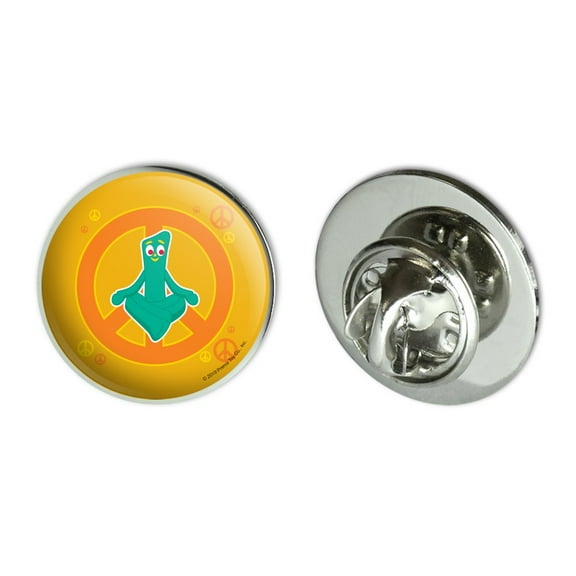 Meditating Gumby with Peace Sign Metal 0.75" Lapel Hat Pin Tie Tack Pinback