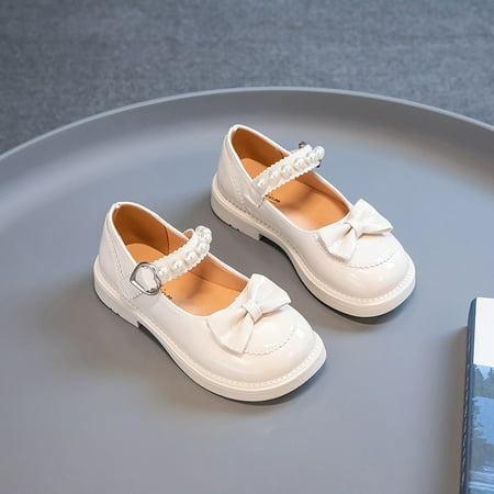 

Baby Girls Bowknot Mary Jane Shoes Leather Soft Sole Non Slip Hook And Loop Princess Shoes For Toddlers Kids Children Spring And Summer