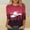Red, variant on Plus Size Tops Women Crew Neck Print Tshirts Red Pullover Casual Western Cowboy Blouses 3/4 Sleeve Tops