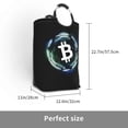 thumbnail image 3 of DouZhe 50L Rectangular Laundry Basket, Cryptocurrency Blockchain Bitcoin Prints Waterproof Foldable Laundry Hamper with Aluminum Handles, 3 of 6