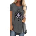 thumbnail image 3 of Mode Femme Décontractée Imprimé Col Rond Ample Manches Courtes T-shirt Haut Blouse Chandail, 3 of 5