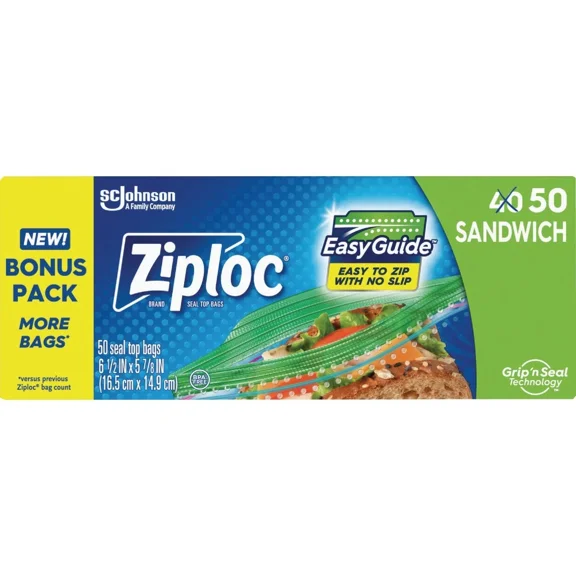 Ziploc Sandwich Food Storage Bag (50-Count) 1356 Ziploc 1356 025700711391