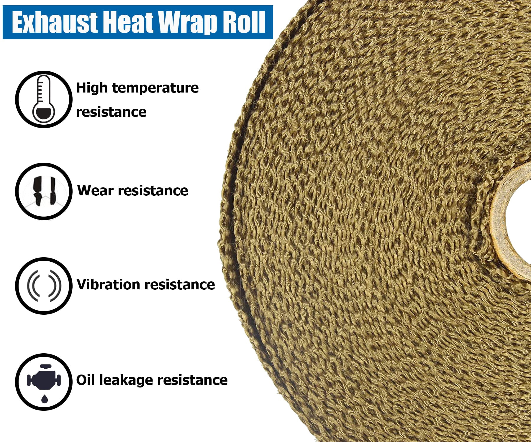 Confote 2 Roll x 2" 50ft Titanium Lava Header Manifold Exhaust Heat Wrap Tape Ties