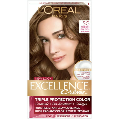L'Oreal Paris Excellence Triple Protection Permanent Hair Color –  fl oz  – 5G M Golden Brown – 1 Kit – BrickSeek
