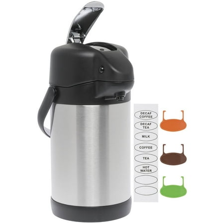 HUBERT® Airpot Coffee Server with Lever Pump 3 Liter All Stainless Steel
