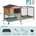 thumbnail image 4 of Aivituvin 2-Story Rabbit Cage with Chew-Proof Metal Frame for Indoor/Outdoor 62" Bunny Hutch Guinea Pig Wooden Cages with Wheels & 2 Removable Trays, 4 of 10