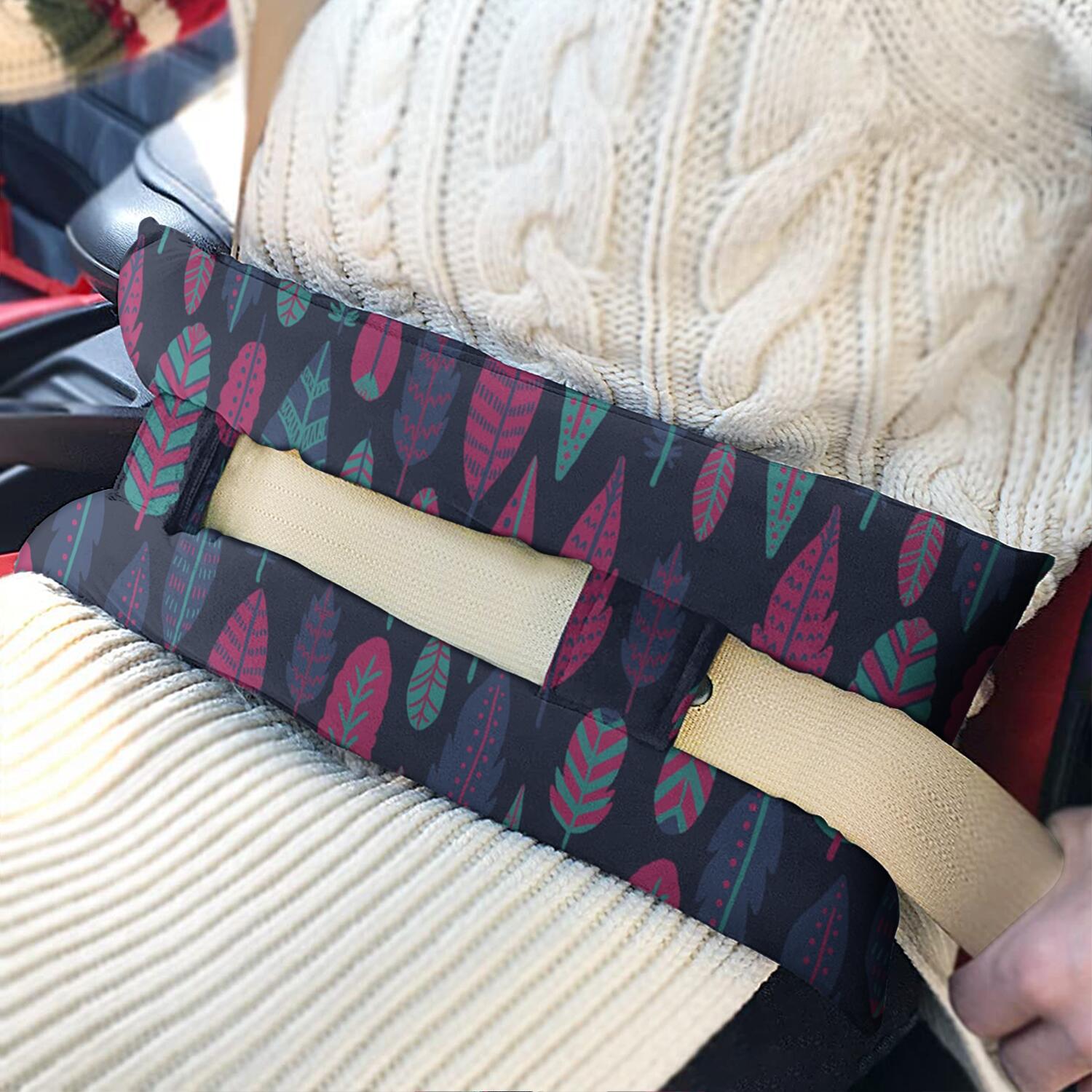 Post-Surgery Seat Belt Pillow Comfortable Mastectomy Cushion for Chemo Port Protection (Abstract Design)