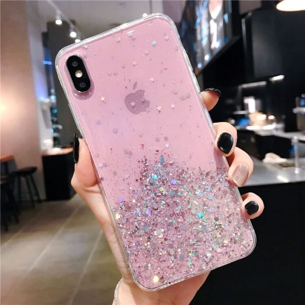 Funda de lujo con estrellas brillantes para iPhone, carcasa de TPU transparente y suave para modelos 13 mini, 12 Pro Max, 11 Pro, XR, XS, X, 8, 7, 6S, 6 Plus Fivean unisex
