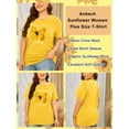 thumbnail image 5 of Anbech Butterfly Sunflower Plus Size T-Shirts for Women Graphic Let It Be Sunflower Print Oversize Short Sleeves T-Shirt with Round Neck, 5 of 9