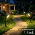 thumbnail image 5 of VOLIVO 4 Pack Solar Outdoor Lights, Waterproof Solar Spot Lights with 3 Modes, 64 LEDs, Dusk to Dawn Sensor, Decorative for Yard Patio Garden Walkway, Warm White, 5 of 8