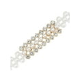 thumbnail image 2 of INSPIRE CHIC Women's Pearl Belt Crystal Rhinestone Retro Elastic Thin Waist Belt for Wedding Dress 65x2cm/25.6x0.8" Style 16, 2 of 6