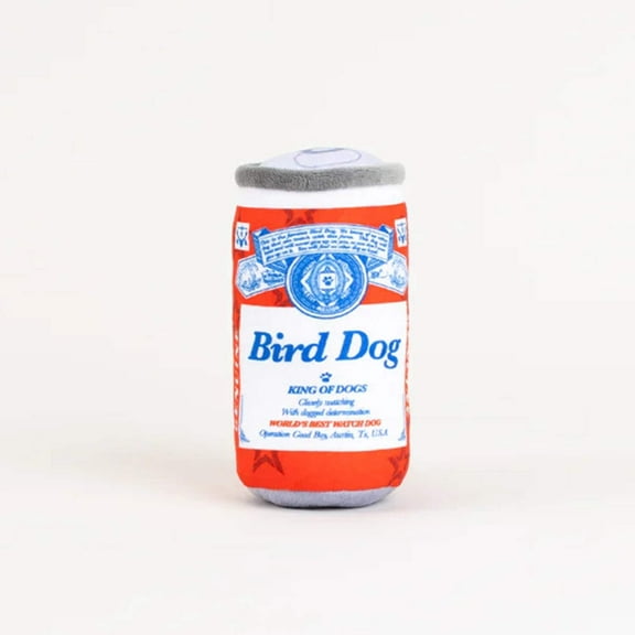 Operation Good Boy Beer Can Plush Chew and Fetch Dog Toy, Red White and Blue
