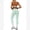 Palm Green, variant on IDOPIP Workout Sets for Women Seamless Butt Lifting Leggings Halter Sports Bra Scoop Neck Backless Yoga Outfit 2 Piece Gym Running Outfits