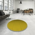 thumbnail image 4 of Ahgly Company Tapis d'Intérieur Rond Lavable en Machine Jaune Transitionnel, 7 Pieds Rond, 4 of 7