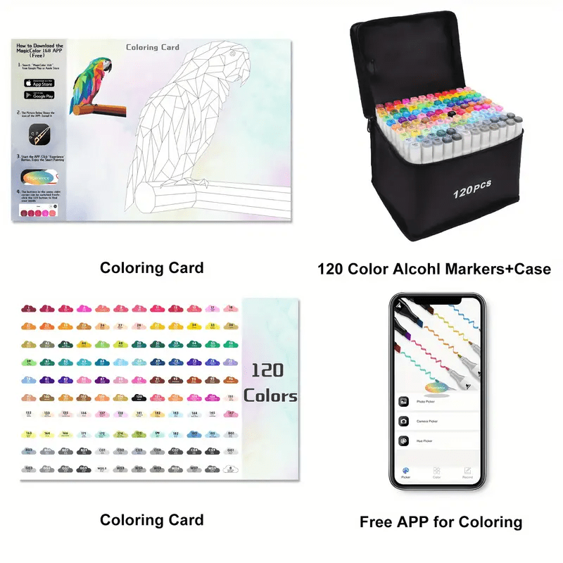 Panbear Alcohol Art Markers Set, 120 Pieces