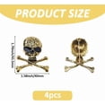 thumbnail image 2 of 4 broches y prendedores góticos plateados y dorados con forma de calavera y tibias cruzadas, estilo punk, de aleación. Ideales para decorar abrigos, chaquetas y otros atuendos de hombre y mujer., 2 of 9
