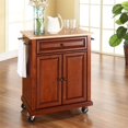 thumbnail image 2 of Crosley Natural Wood Top Portable Kitchen Cart in Cherry, 2 of 6