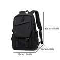 thumbnail image 4 of Mochila impermeable Bolsa de viaje de moda de alta capacidad con bolsillos laterales Bolsa diaria para hombres y mujeres (negro), 4 of 5