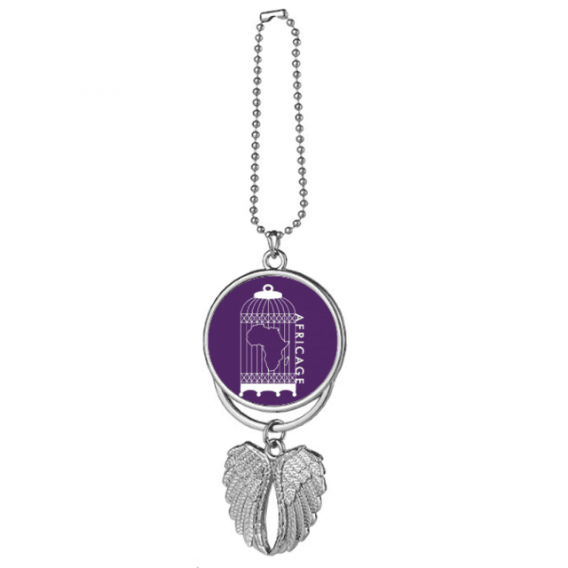 Map Cage Continent Africa Silver Wing Car Pendant Decoration