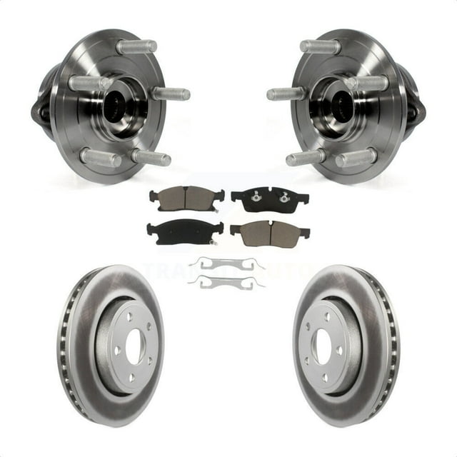 Transit Auto Front Hub Bearing Assembly Coated Disc Brake Rotors and Ceramic Pads Kit for Car Jeep Grand Cherokee Dodge Durango with 330mm Diameter Rotor KBB-121512