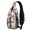 Fireman and Puppy White Pattern, variant on Fireman and Shield White Pattern Sling Backpack, Casual Day Sling Pack with Earphone Port, Adjustable Strap Gift Ideas for Holiday Birthday Gifts