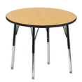 thumbnail image 1 of 36in Round Everyday T-Mold Adjustable Activity Table Maple/Black - Standard Swivel with Four 18in Stack Chairs Navy - Swivel Glide, 1 of 2