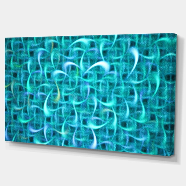 Designart - Motif Fractal Aquarelle Turquoise - Art Abstrait sur Toile