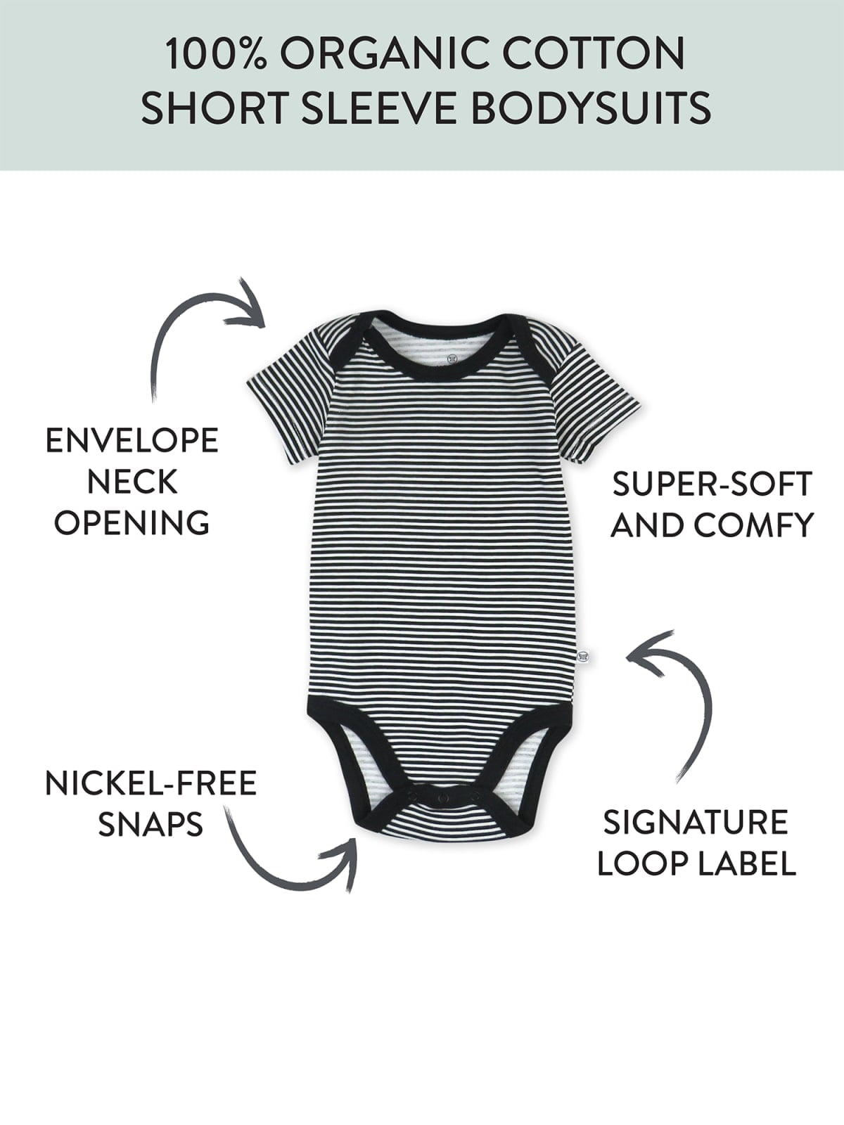 Honest Baby Clothing Organic Cotton Boy/Girl Short Sleeve Bodysuit Set, Newborn to 24M