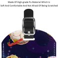 thumbnail image 4 of Square 2Pack PU Leather Space Universe Planet Cruise Luggage Tag with Privacy Cover and Name ID Tag for Travel Handbags Backpacks Luggage Tags, 4 of 6