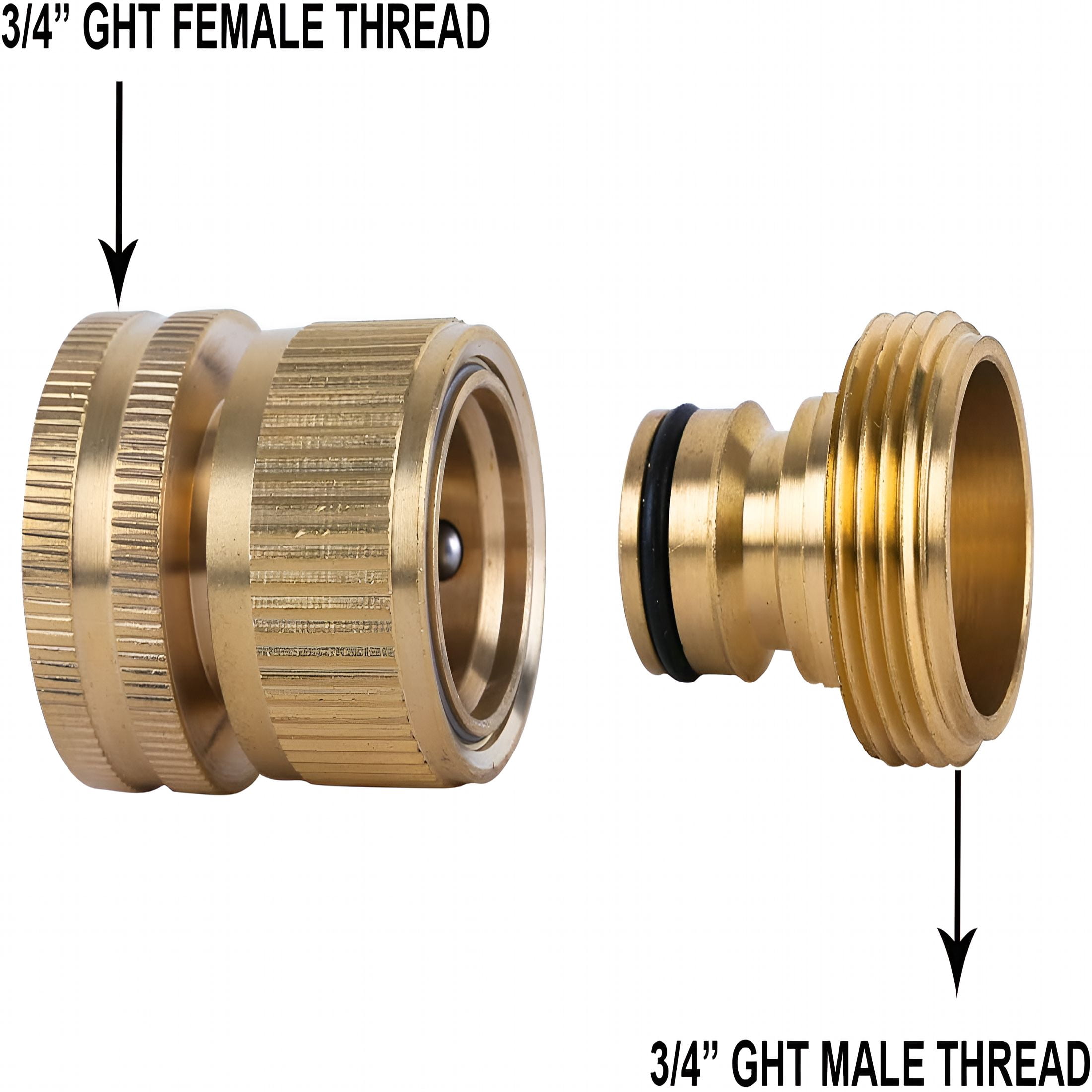 ZHZFKQ Garden Hose Quick Connect Solid Brass Quick Connector Garden Hose Fitting Water Hose Connectors 3/4 inch GHT (3 SETS)