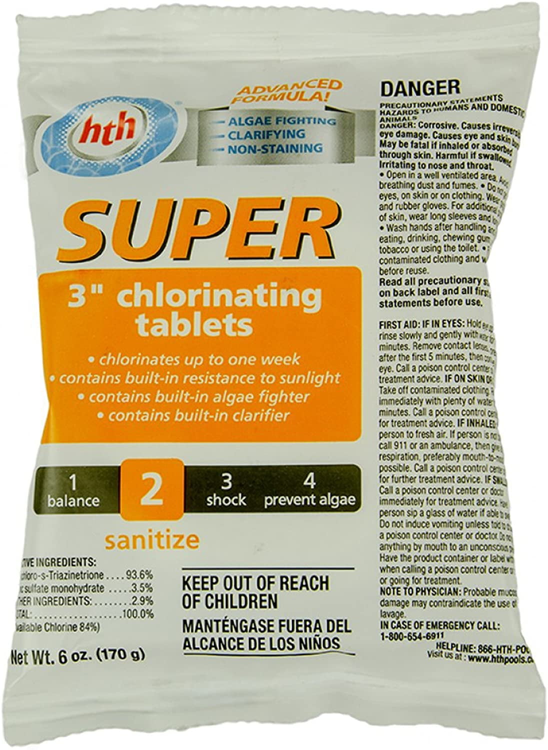 hth Super 3Inch Chlorinating Tablets 6 oz. (12 Packs)