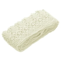 Cotton Lace Trim Vintage Crochet 3inch x 3yard Beige Stretch Lace Edge Ribbon for DIY Scrapbooking Clothes Curtain Slipcover Fabric