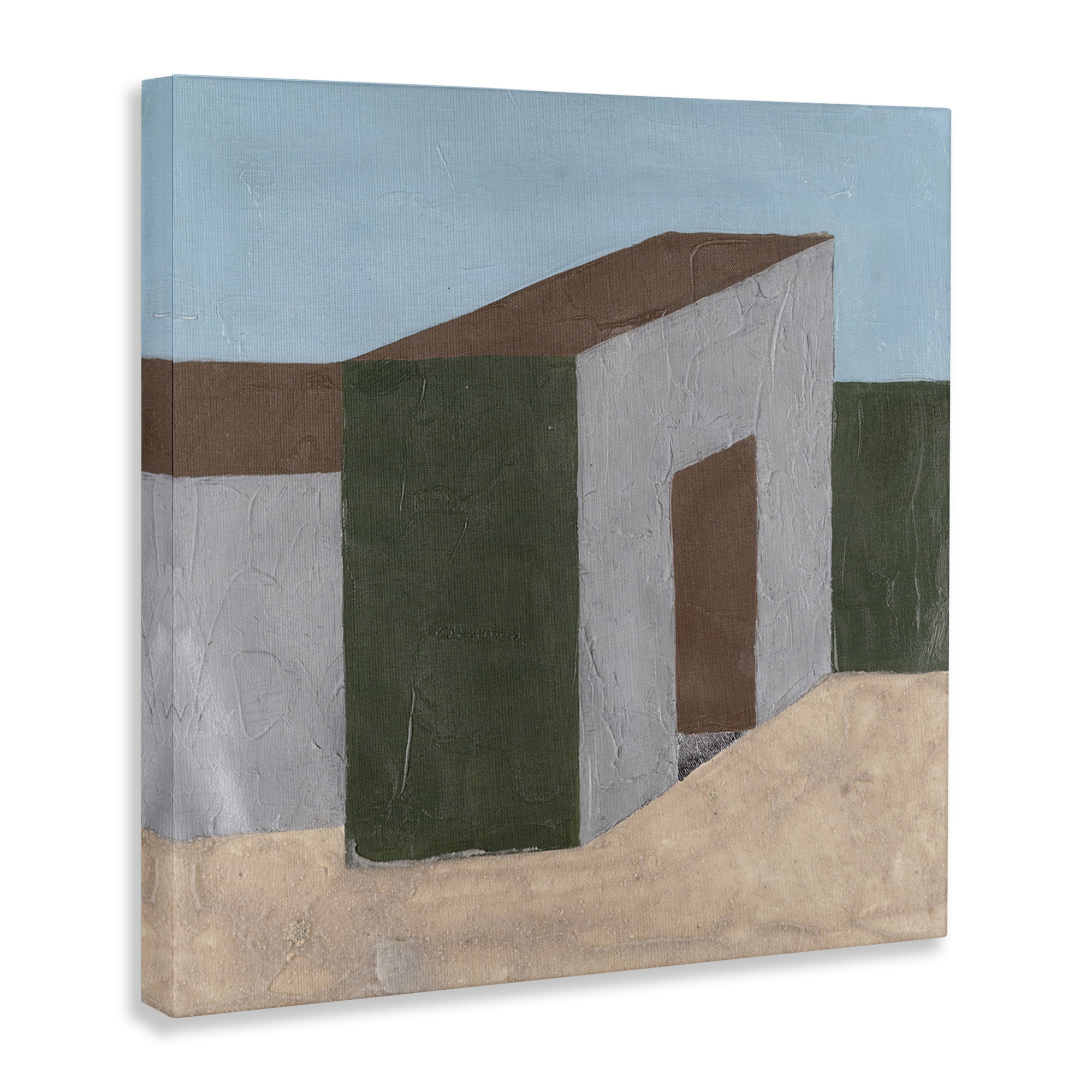 Stupell Industries Rustic Desert Building Buildings & Architecture Painting Wrapped Canvas Art Print Wall Art, 24 x 24