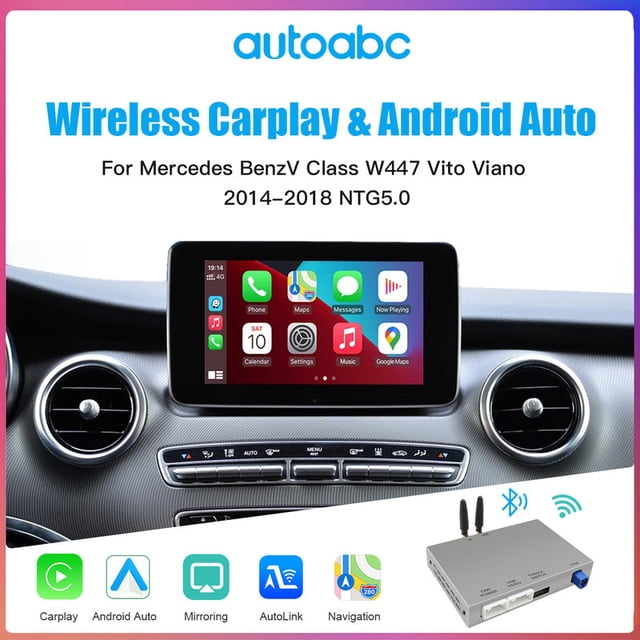 AUTOABC Wireless Carplay Retrofit Kit Decoder Android Auto For Mercedes Benz NTG5.0 Support Siri Maps Music Phone Call