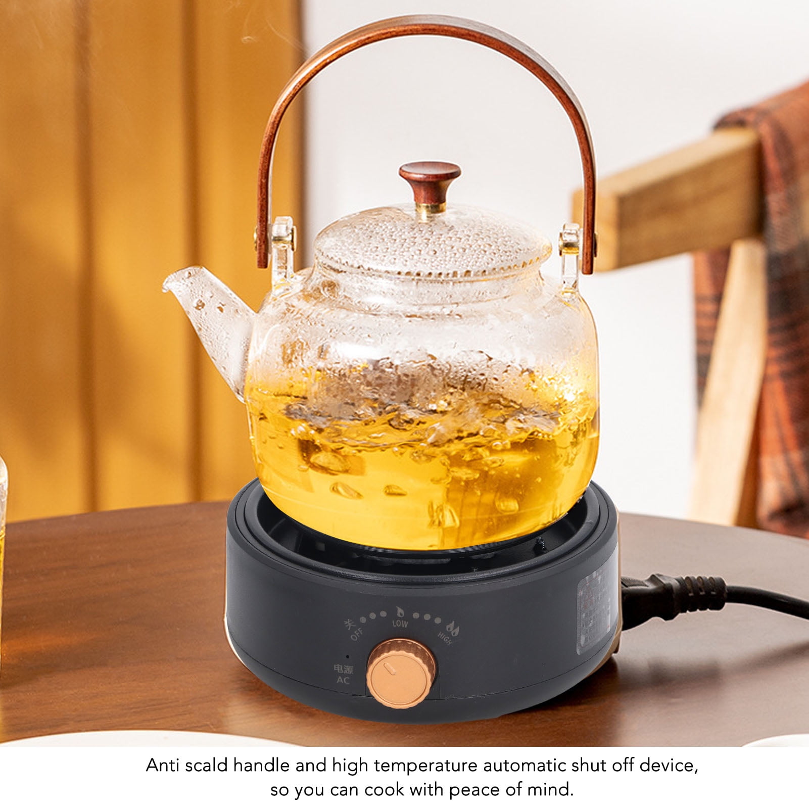 Nieyigj 500W Electric Single Burner Countertop Stove, Portable Multifunction Hot Plate for Small Spaces, Black (19x16x8 in / 48.3x40.6x20.3 cm)