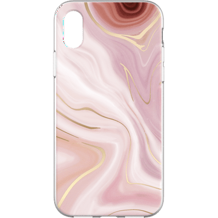onn. Fashion Marble Phone Case for iPhone 6, 7, 8X, & XS, Pink