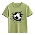 thumbnail image 4 of hengsof Boys' Short Sleeve Soccer T-Shirt Breathable Quick Dry Children's Sports Top Casual Loose Round Neck Shirt for Ages 2-13, 4 of 7