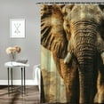 thumbnail image 2 of Autua Elephant Grass Trees Shower Curtain Set with Hooks Washable Bathroom Curtain 36"x72, 2 of 7