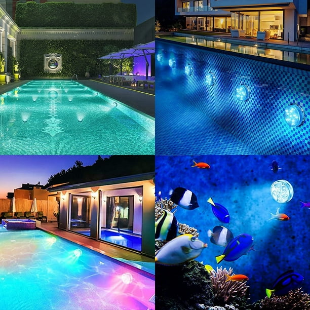 Lampe flottante piscine couleur, Lumière de bain disco, submersible IP68,  sous-marine LED avec 7 modes pour salle de bain lampes submersibles piscine