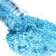 thumbnail image 3 of 3.5oz/100g Light Blue Holographic Glitters Powder Mixed Chunky & Fine Flakes Iridescent Sequins for Nail, Hair, 3 of 7